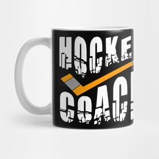 Hockey Coach Stick White Text Mug